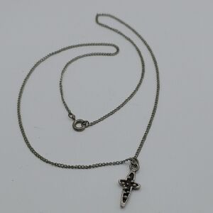 Silver ??? Cross Pendant Necklace